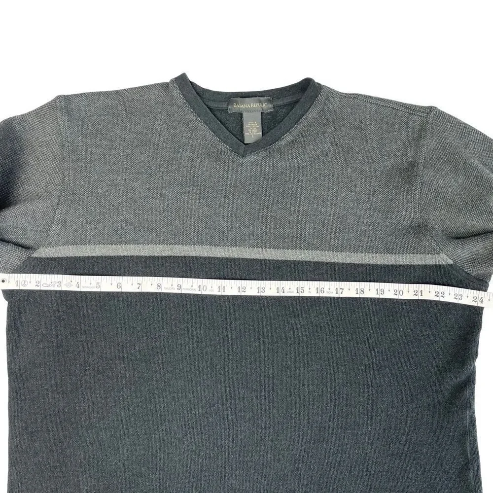 Banana Republic Gray Color-block Knit Sweater Men’s Size Large